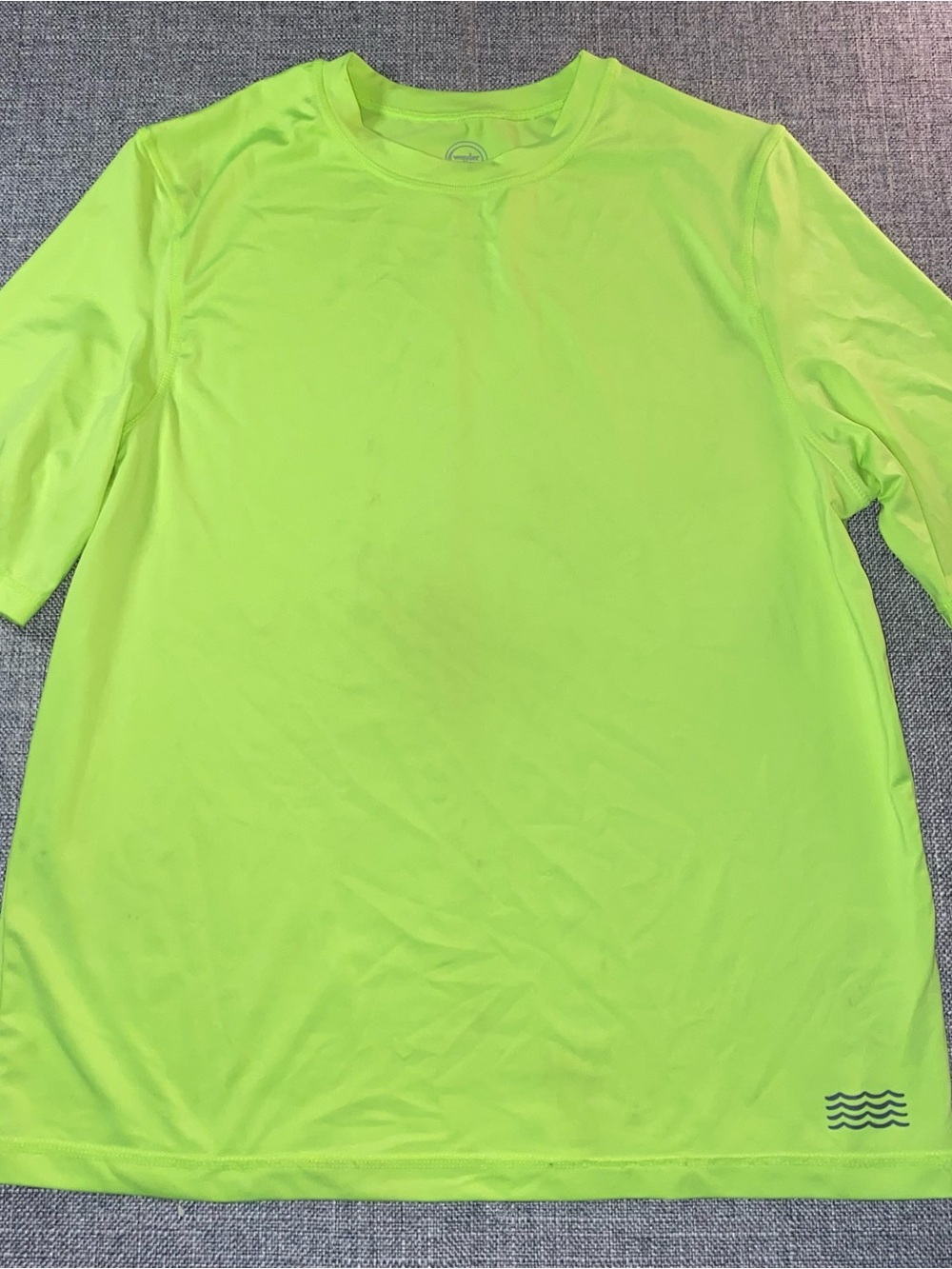 Wonder Nation Kids Boys Girls Lime Green Short Sleeve Rash Guard Swim Shirt XL